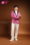 Outfit Phối Sẵn - (Quần Tây Trắng phối Vest Kim Sa Hồng)