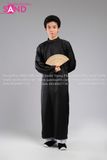 TCN0102 Cổ Phục Áo Ngũ Tấc Đen Trơn - Nam