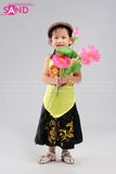 KYK0302 Yếm Vàng In Kim Tuyến Đụp Đen Trẻ Em (size cấp 1 & mầm non)