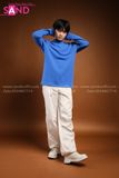 Outfit Phối Sẵn - (Quần Dài Đen Nắp Túi Ngang phối Áo Thun Tay Dài Nam Xanh Dương)