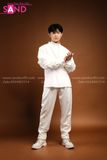 Outfit Phối Sẵn - (Quần Suông Trắng phối Áo Khoác Crop Tay Phồng Trắng)
