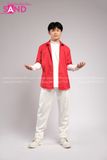 Outfit Phối Sẵn - (Quần Ống Suông Trắng phối Sơmi Đỏ Ngắn Tay)