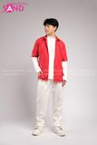 Outfit Phối Sẵn - (Quần Ống Suông Trắng phối Sơmi Đỏ Ngắn Tay)