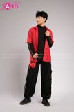 Outfit Phối Sẵn - (Quần Nắp Ngang Đen phối Sơmi Đỏ)