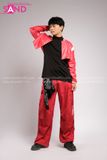 Outfit Phối Sẵn - (Quần Nắp Ngang Đỏ phối Áo Khoác Da Crop Đỏ)
