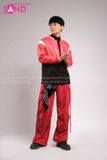 Outfit Phối Sẵn - (Quần Nắp Ngang Đỏ phối Áo Khoác Da Crop Đỏ)