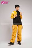 Outfit Phối Sẵn - (Quần Nắp Ngang Vàng phối Áo Khoác Da Crop Vàng)