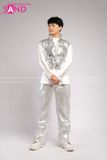 Outfit Phối Sẵn - (Quần Suông Bạc phối Phao Gile Bạc)