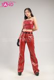 Outfit Phối Sẵn - (Quần Suông Da Đỏ phối Áo Quây Da Đỏ)