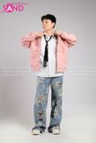 Outfit Phối Sẵn - (Quần Jean phối Áo Khoác Bomber Hồng)