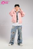 Outfit Phối Sẵn - (Quần Jean phối Áo Khoác Bomber Hồng)