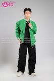 Outfit Phối Sẵn - (Quần Nắp Ngang Đen phối Áo Khoác Bomber Xanh Lá