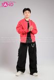 Outfit Phối Sẵn - (Quần Nắp Ngang Đen phối Áo Khoác Bomber Đỏ)