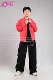 Outfit Phối Sẵn - (Quần Nắp Ngang Đen phối Áo Khoác Bomber Đỏ)