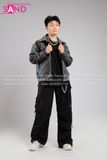 Outfit Phối Sẵn - (Quần Nắp Ngang Đen phối Áo Khoác Bomber Xám)