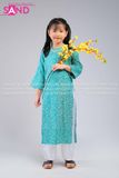KAC1201 Áo dài gấm trẻ em cổ tròn (Size Cấp 1 và Mầm non)