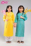 KAC1201 Áo dài gấm trẻ em cổ tròn (Size Cấp 1 và Mầm non)