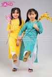 KAC1201 Áo dài gấm trẻ em cổ tròn (Size Cấp 1 và Mầm non)