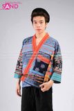 NHM0807 Trang Phục Dân Tộc H'Mông Nam Cách Tân Hoạ Tiết Thổ Cẩm - Xanh