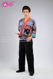 NHM0807 Trang Phục Dân Tộc H'Mông Nam Cách Tân Hoạ Tiết Thổ Cẩm - Xanh
