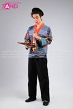 NHM0807 Trang Phục Dân Tộc H'Mông Nam Cách Tân Hoạ Tiết Thổ Cẩm - Xanh