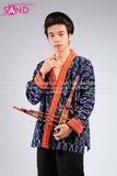 NHM0808 Trang Phục Dân Tộc Nam Cách Tân Hoạ Tiết Thổ Cẩm - Xanh Đen