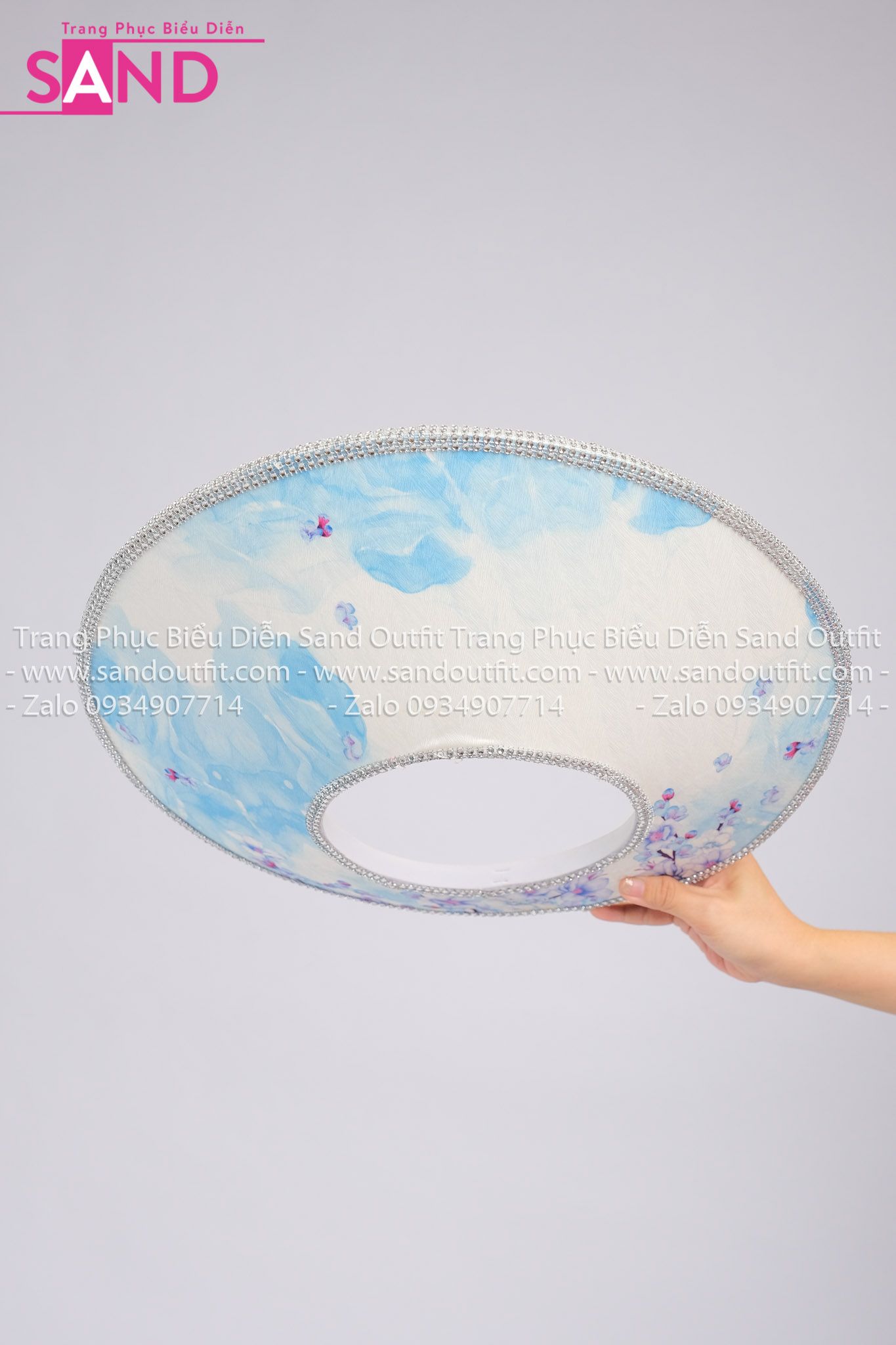 DMA0802 Mấn Áo Dài - Hoạ Tiết Hoa Nhí Màu Trắng Loang Xanh