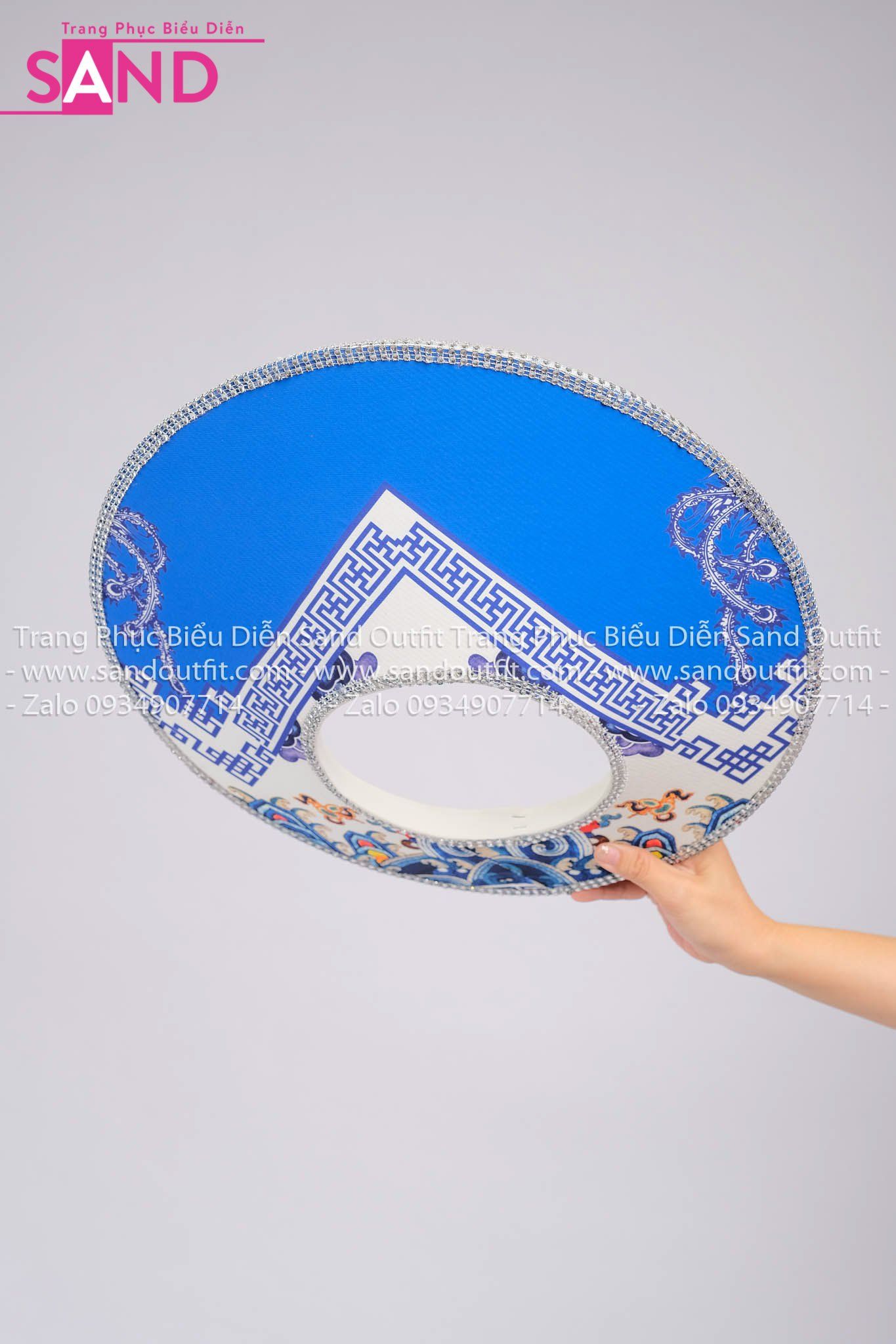 DMA0803 Mấn Áo Dài - Hoạ Tiết Trắng Xanh