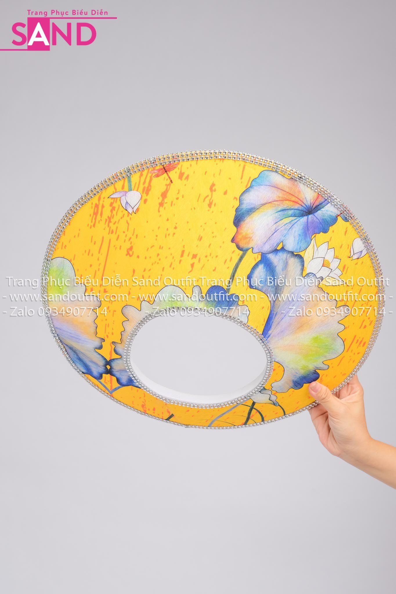 DMA0304 Mấn Áo Dài - Hoạ Tiết Sen Màu Vàng
