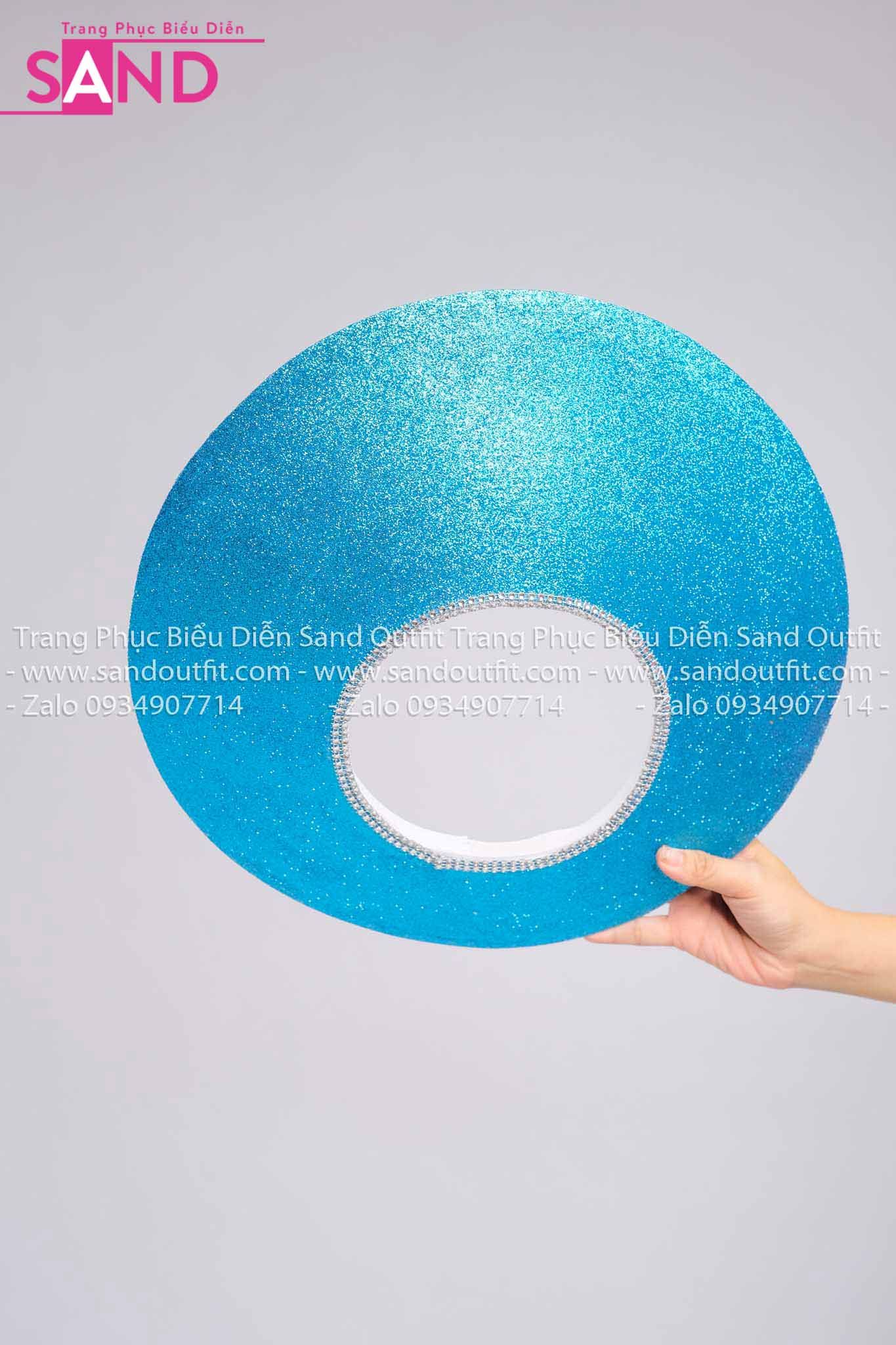 DMA0801 Mấn Áo Dài Trình Diễn - Kim Sa Xanh Dương