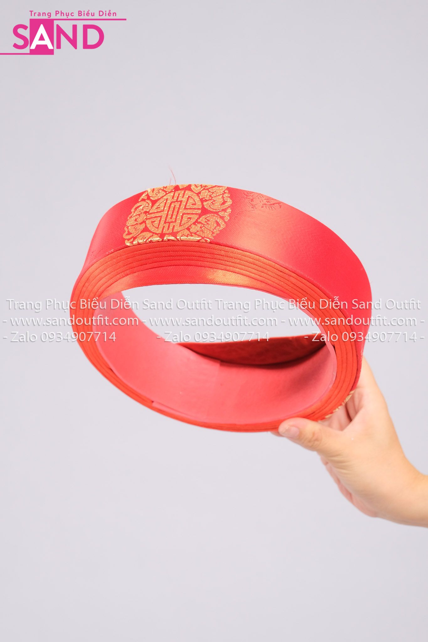DMA0406 Mấn Áo Dài Nam ( Mắn Xếp ) - Đỏ Hoa Văn