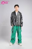Outfit Phối Sẵn - (Quần Jogger Thụng Xanh Lá phối Áo Khoác Da Lì Nam)