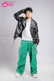 Outfit Phối Sẵn - (Quần Jogger Thụng Xanh Lá phối Áo Khoác Da Lì Nam)