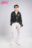 Outfit Phối Sẵn - (Quần Tây Trắng phối Áo Sơmi Kim Sa Đen)