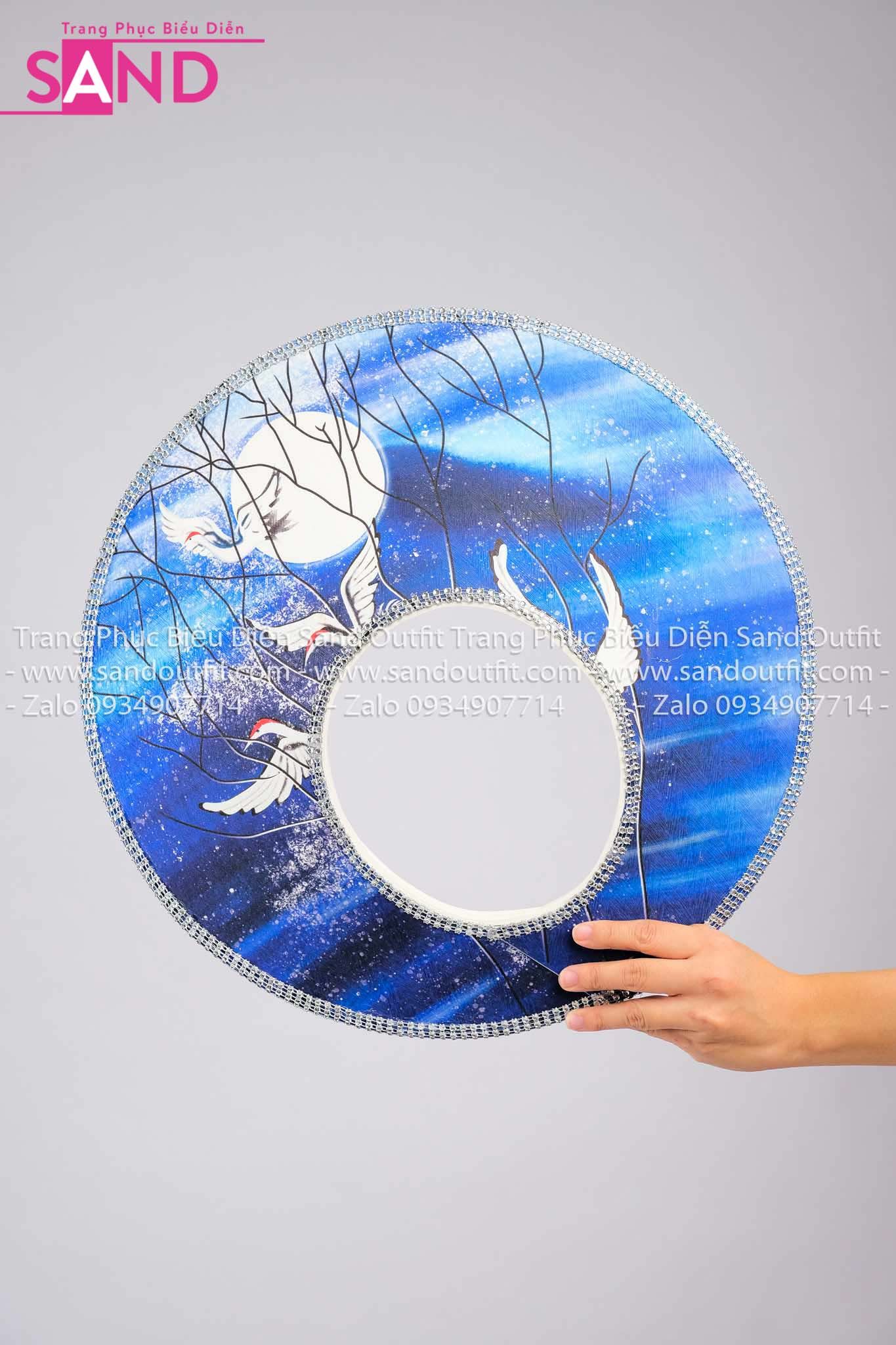 DMA0814 Mấn Áo Dài Thiết Kế Tay Voan Vàng Tà Dài Hoạ Tiết Chim Hạt