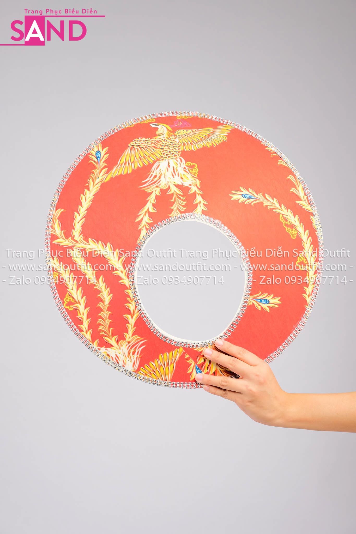 DMA0412 Mấn Áo Dài Thiết Kế Tay Voan Lơi Hoạ Tiết Chim Phụng