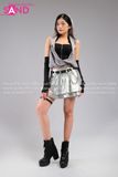 Outfit Phối Sẵn - (Áo Kim Sa Ánh Bạc Mũ Trùm Kèm Bao Tay Đen)