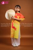 KAC0303 Áo Dài Sao Vàng Tay Cánh Tiên Trẻ Em