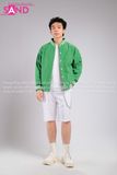 Outfit Phối Sẵn - (Quần Short Trắng phối Áo Khoác Bomber Xanh Lá)