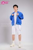 Outfit Phối Sẵn - (Quần Short Trắng phối Áo Khoác Bomber Xanh Dương)