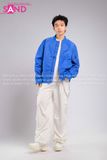 Outfit Phối Sẵn - (Quần Nắp Ngang Trắng phối Áo Bomber Xanh Dương)