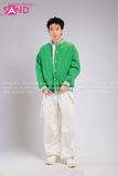 Outfit Phối Sẵn - (Quần Nắp Ngang Trắng phối Áo Bomber Xanh Lá)
