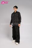 Outfit Phối Sẵn - (Quần Nắp Ngang Đen phối Sơ Mi Dài Tay Đen)