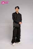 Outfit Phối Sẵn - (Quần Nắp Ngang Đen phối Sơ Mi Dài Tay Đen)
