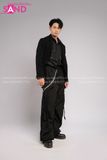 Outfit Phối Sẵn - (Quần Nắp Ngang Đen phối Vest Đen)