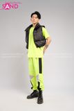 Outfit Phối Sẵn - (Quần Neon Lưới Phối Gile Phao Đen)