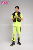 Outfit Phối Sẵn - (Quần Neon Lưới Phối Gile Phao Đen)