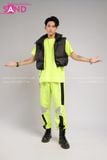 Outfit Phối Sẵn - (Quần Neon Lưới Phối Gile Phao Đen)