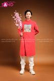 TAD0404 Áo Dài Lân Đỏ Nam Cách Tân Nam
