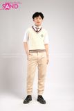 Outfit Phối Sẵn - (Quần Suông Be Phối Gile Len Học Sinh)